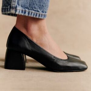 Sezane Classic Black Block Heels
